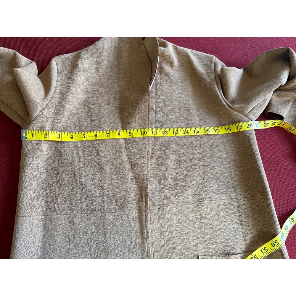 Zara Faux Suede Camel Longline Open Coat, S - Picture 14 of 16